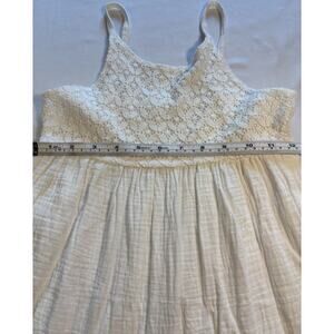 Carter's Girls 8/8A White Lace Bodice Maxi Dress Long Sleeveless Square Neck